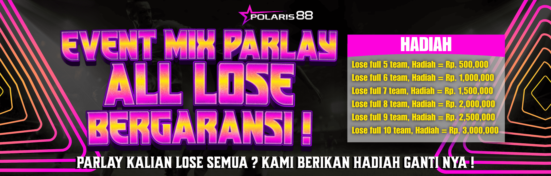 EVENT MIX PARLAY ALL LOSE BERGARANSI